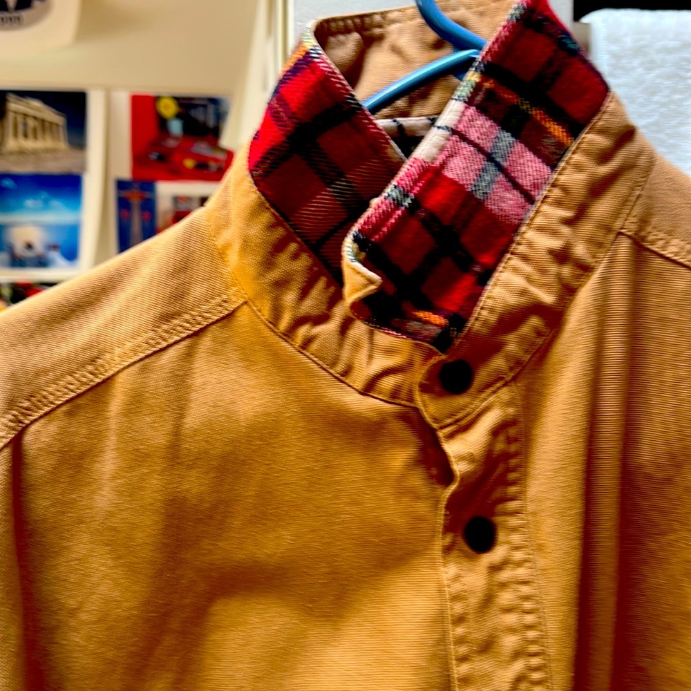 Vintage cotton/polyester with warm wool underside long sleeve jacket.